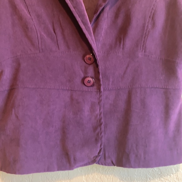 Notations Women’s Purple Velvet Button Blazer( Medium) - Picture 5 of 11